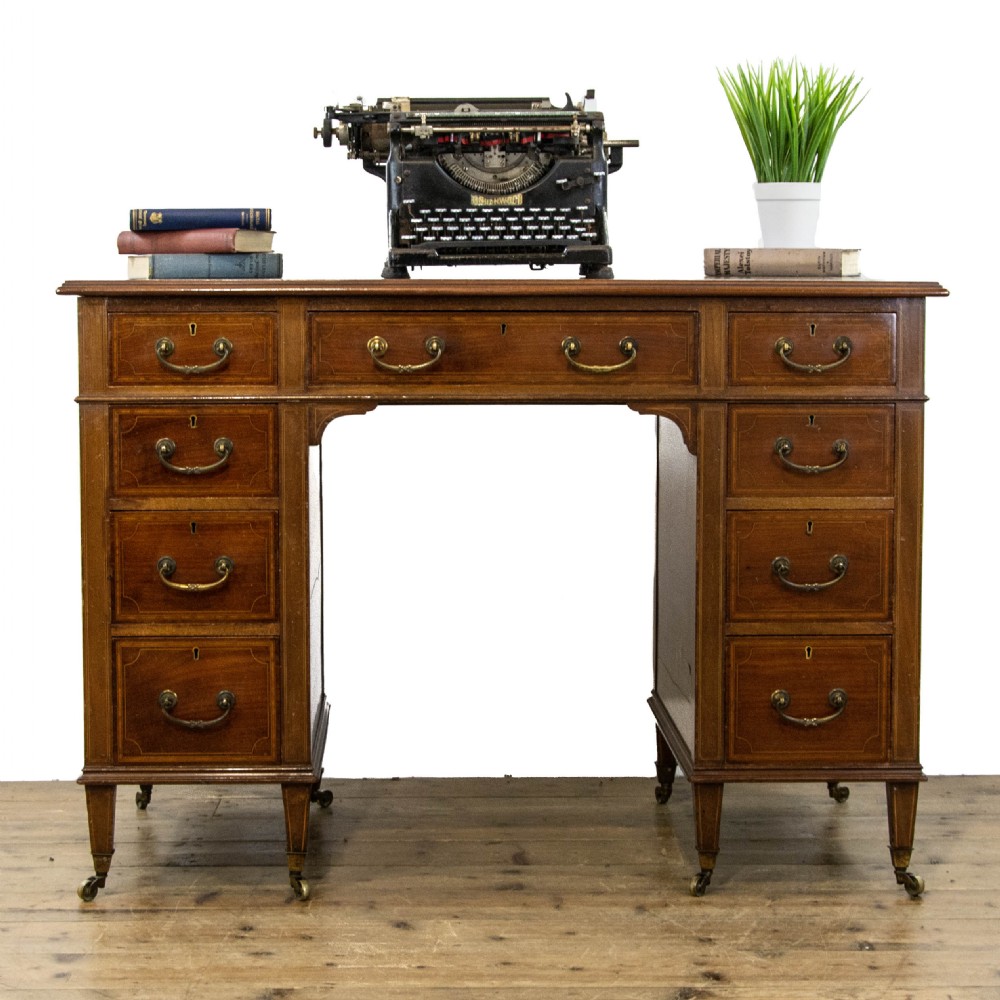 Antique Edwardian Inlaid Mahogany Desk  View VI