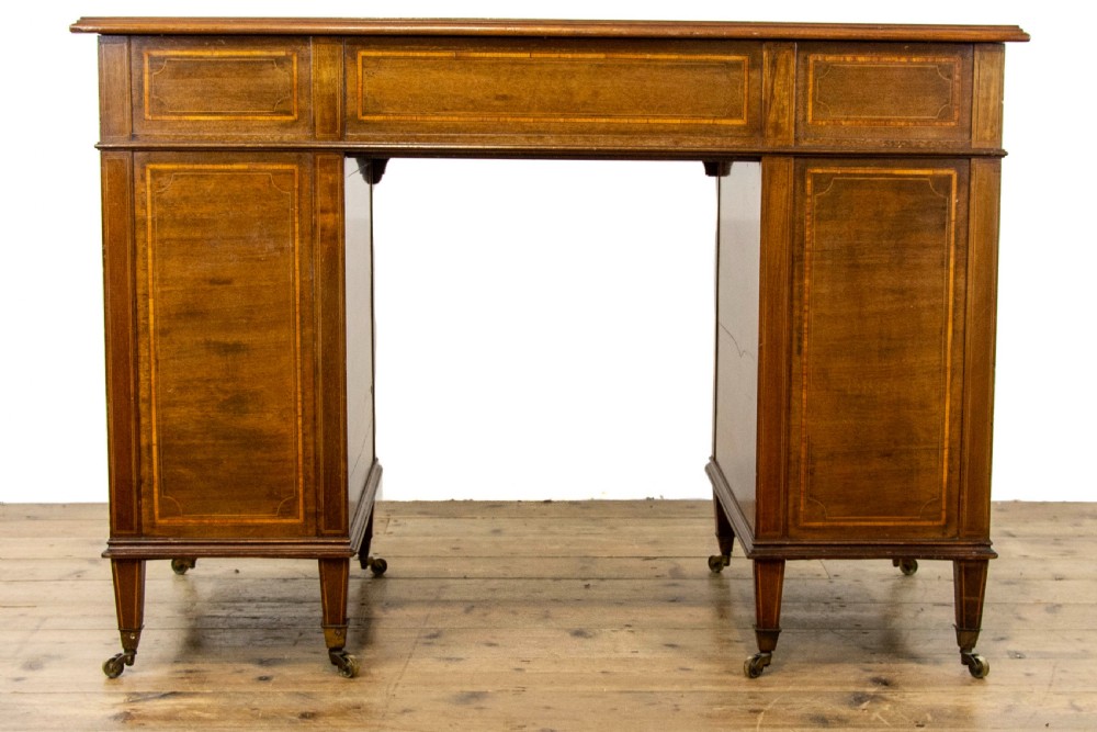 Antique Edwardian Inlaid Mahogany Desk  View IX