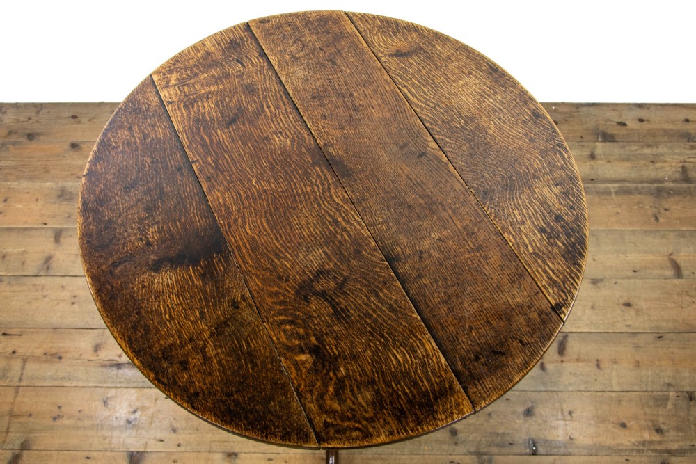 Antique Oak Circular Tripod Table View III