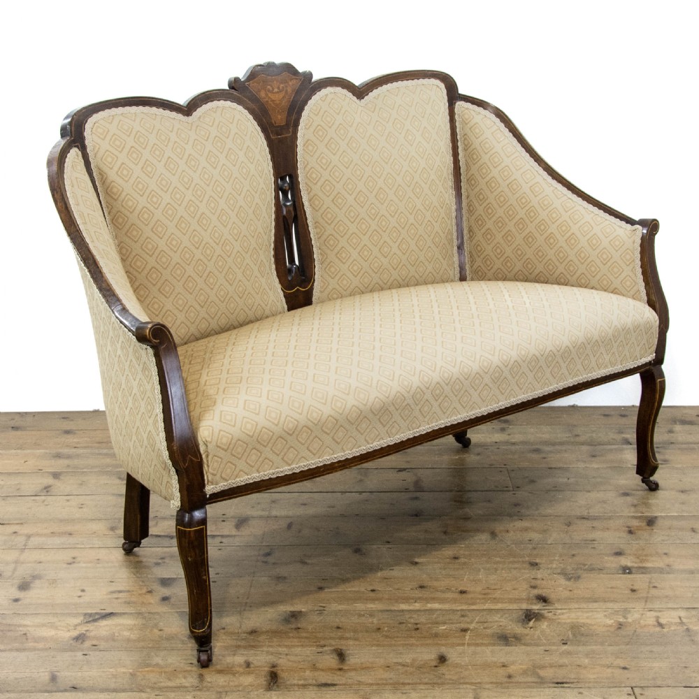 Antique Edwardian Mahogany Settee 