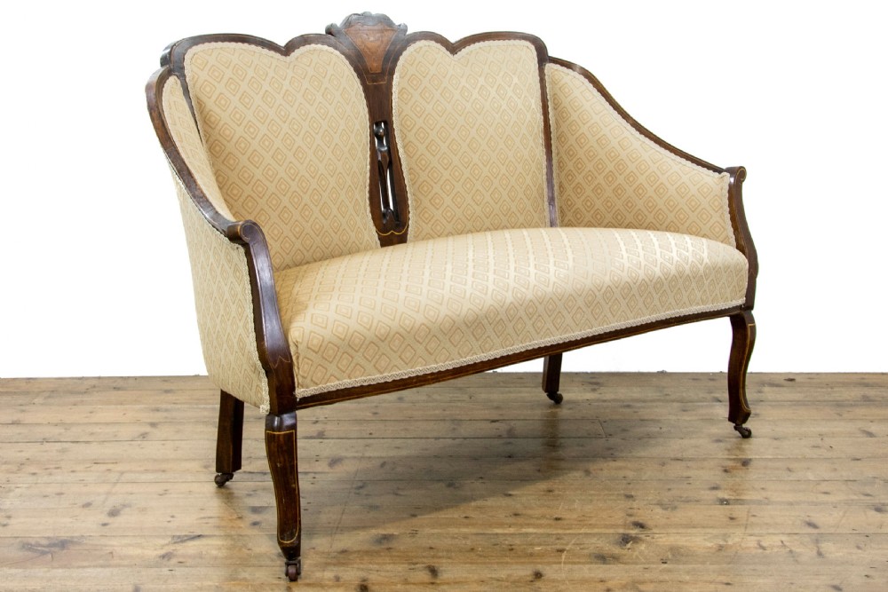 Antique Edwardian Mahogany Settee  View II