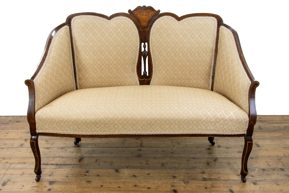 Antique Edwardian Mahogany Settee  View V