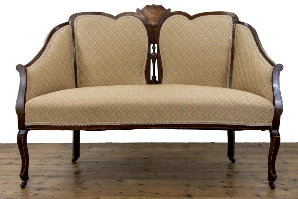 Antique Edwardian Mahogany Settee  View VI