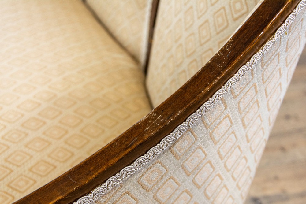 Antique Edwardian Mahogany Settee  View IX