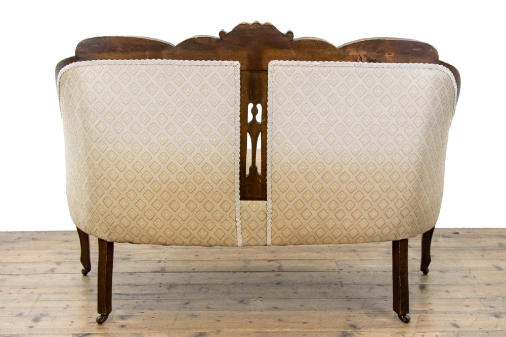 Antique Edwardian Mahogany Settee  View X