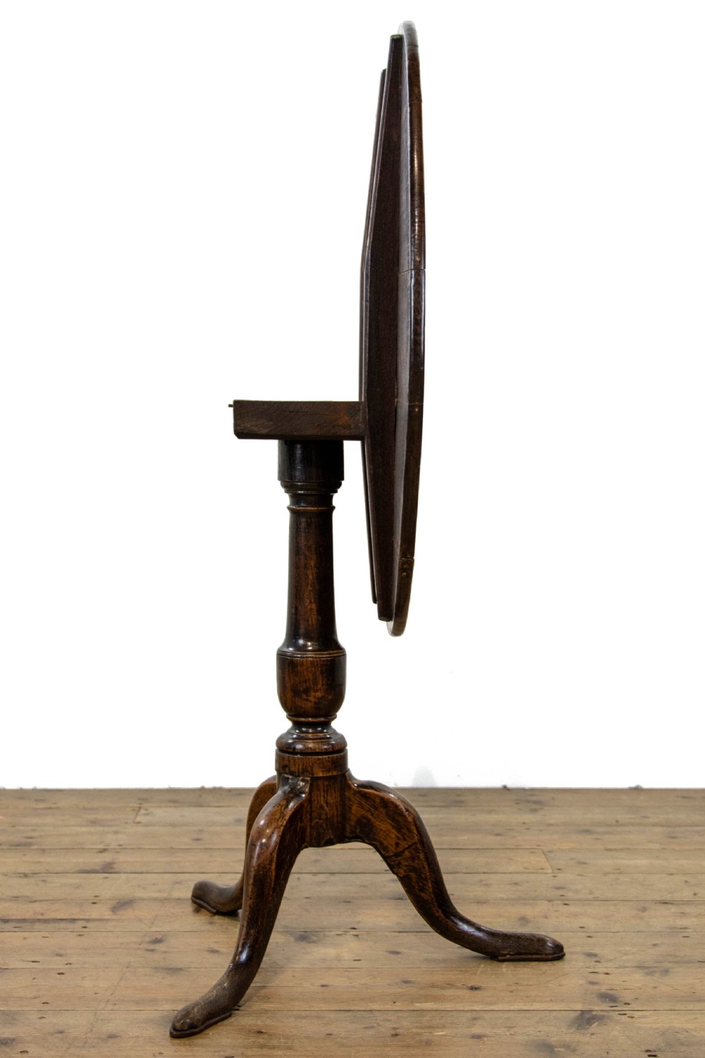 Antique Oak Tilt Top Tripod Table View V