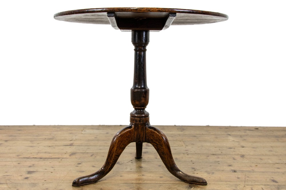 Antique Oak Tilt Top Tripod Table View IX