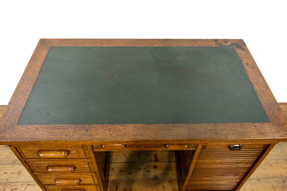 Antique Oak Kneehole Desk  View IV