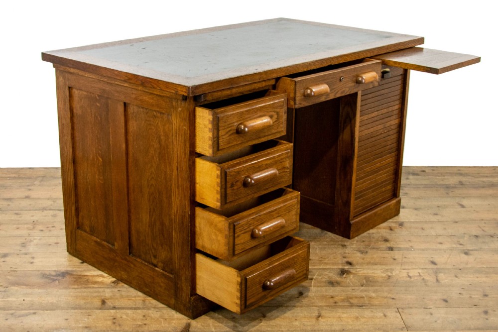 Antique Oak Kneehole Desk  View VI