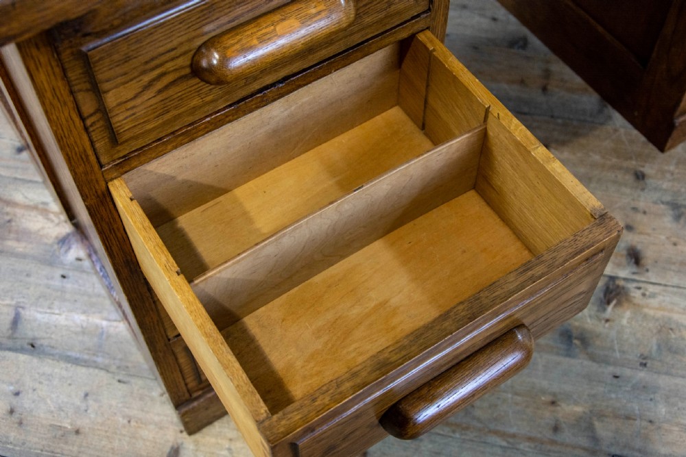 Antique Oak Kneehole Desk  View VII
