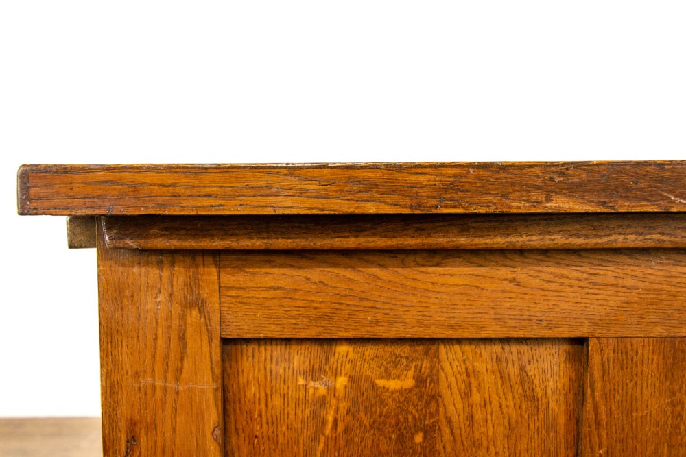 Antique Oak Kneehole Desk  View XI