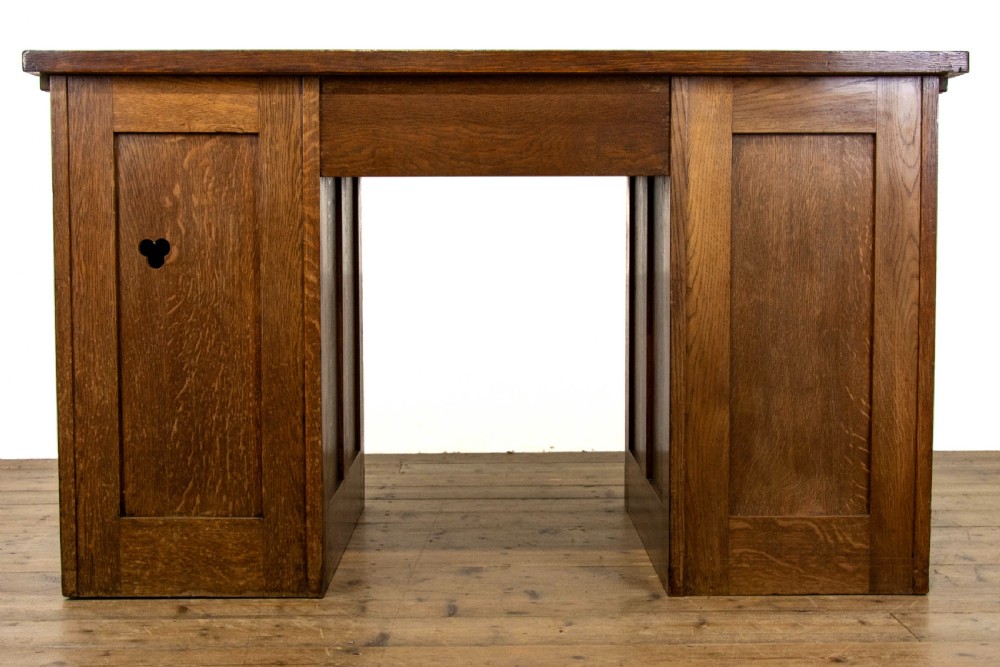 Antique Oak Kneehole Desk  View XII
