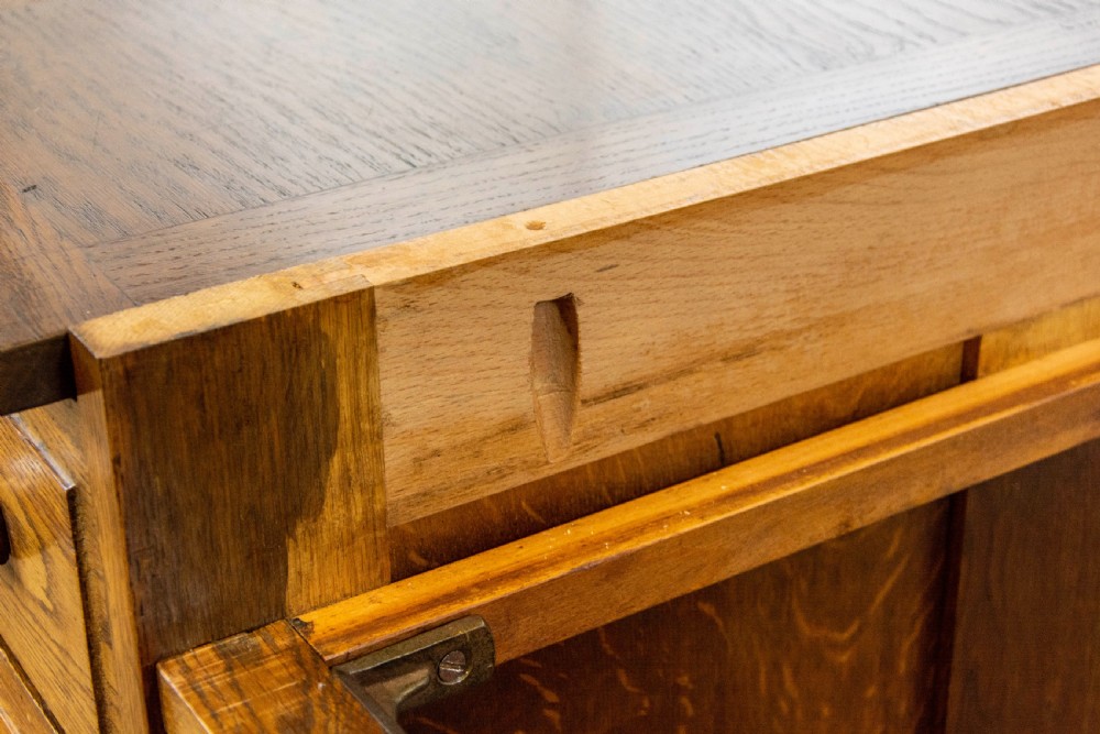 Antique Oak Kneehole Desk  View XV