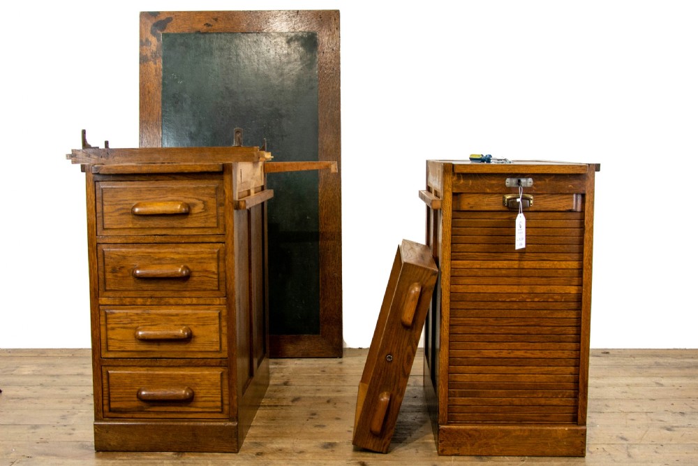 Antique Oak Kneehole Desk  View XIX