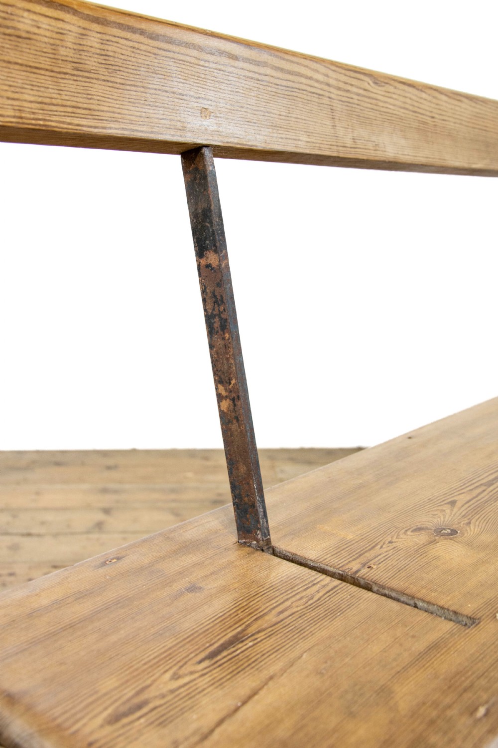Antique Pitch Pine Bench with Flip Over Back  View IV