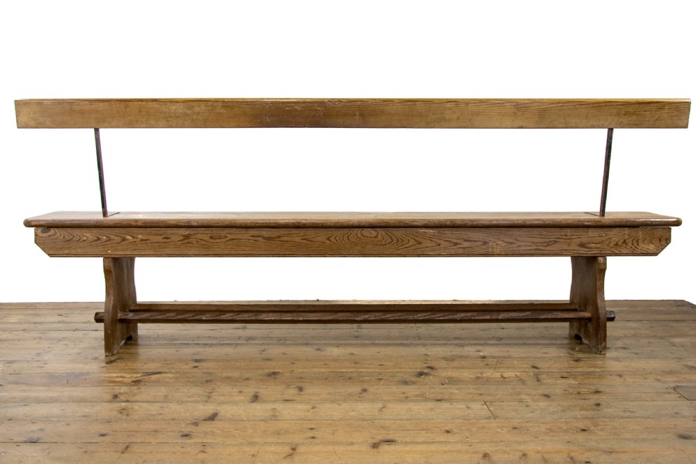 Antique Pitch Pine Bench with Flip Over Back  View VI