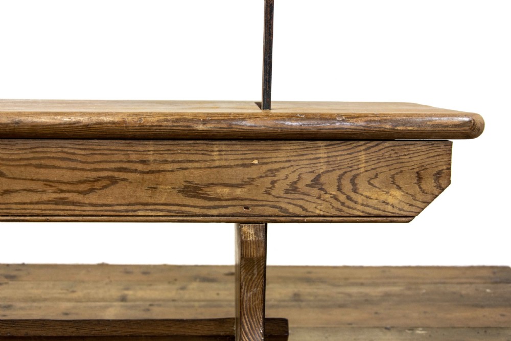 Antique Pitch Pine Bench with Flip Over Back  View VII