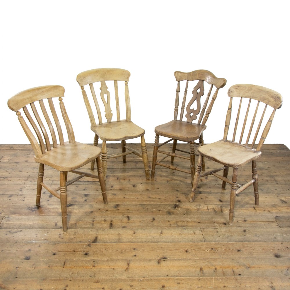 Four Mix and Match Antique Kitchen Chairs