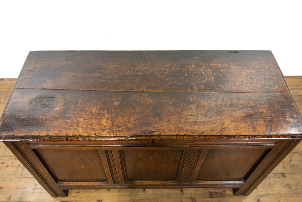 Antique Oak Coffer or Blanket Box  View V