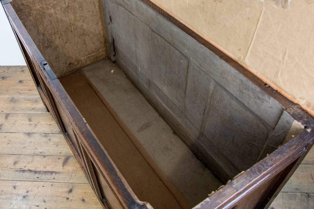 Antique Oak Coffer or Blanket Box  View X