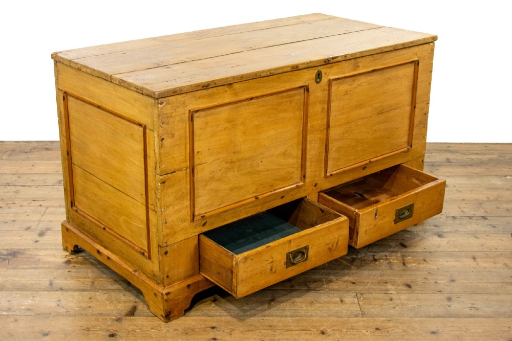 Large Rustic Antique Pine Mule Chest or Blanket Box View III