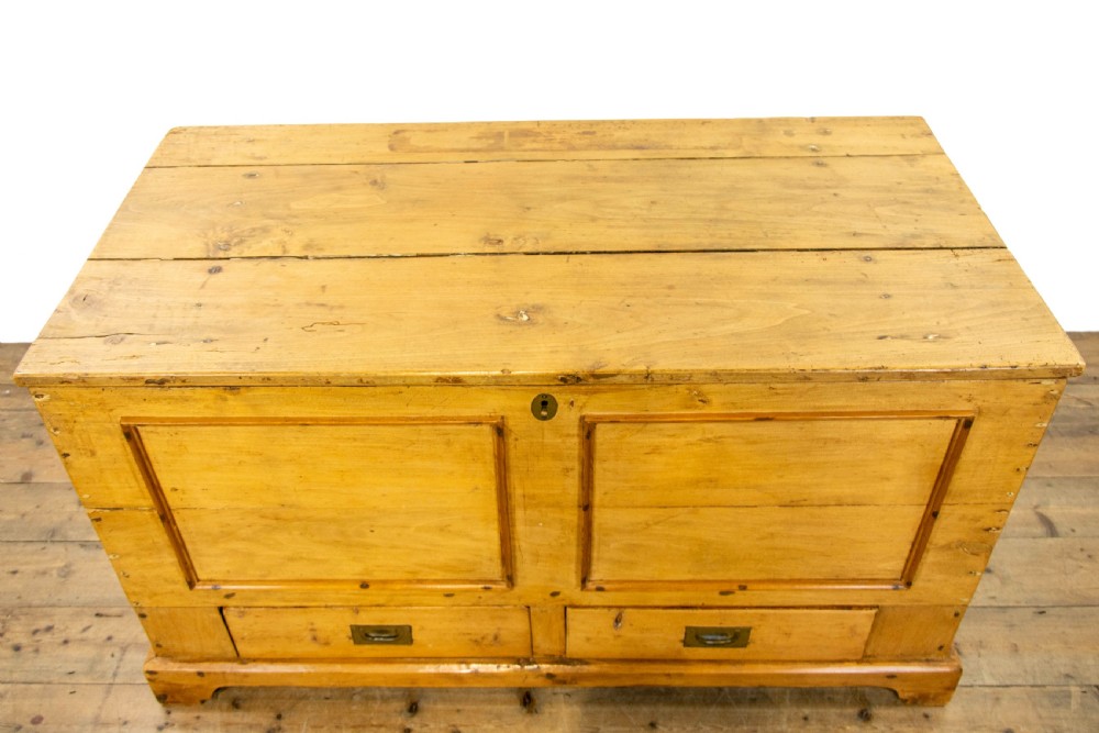 Large Rustic Antique Pine Mule Chest or Blanket Box View VI