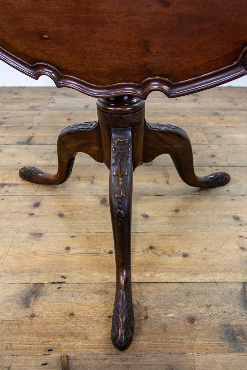 Antique Mahogany Pie Crust Table View III