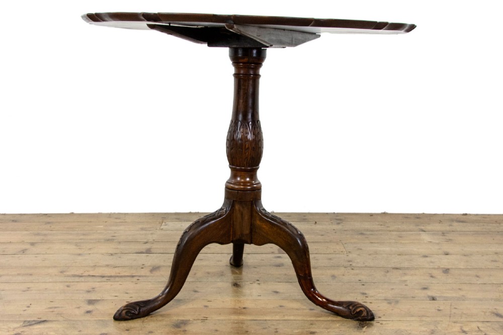 Antique Mahogany Pie Crust Table View IX