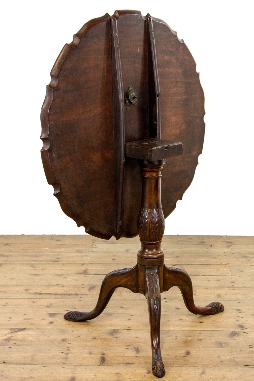 Antique Mahogany Pie Crust Table View XII
