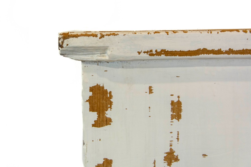 Distressed White Painted Antique Pine Chest of Drawers View VII
