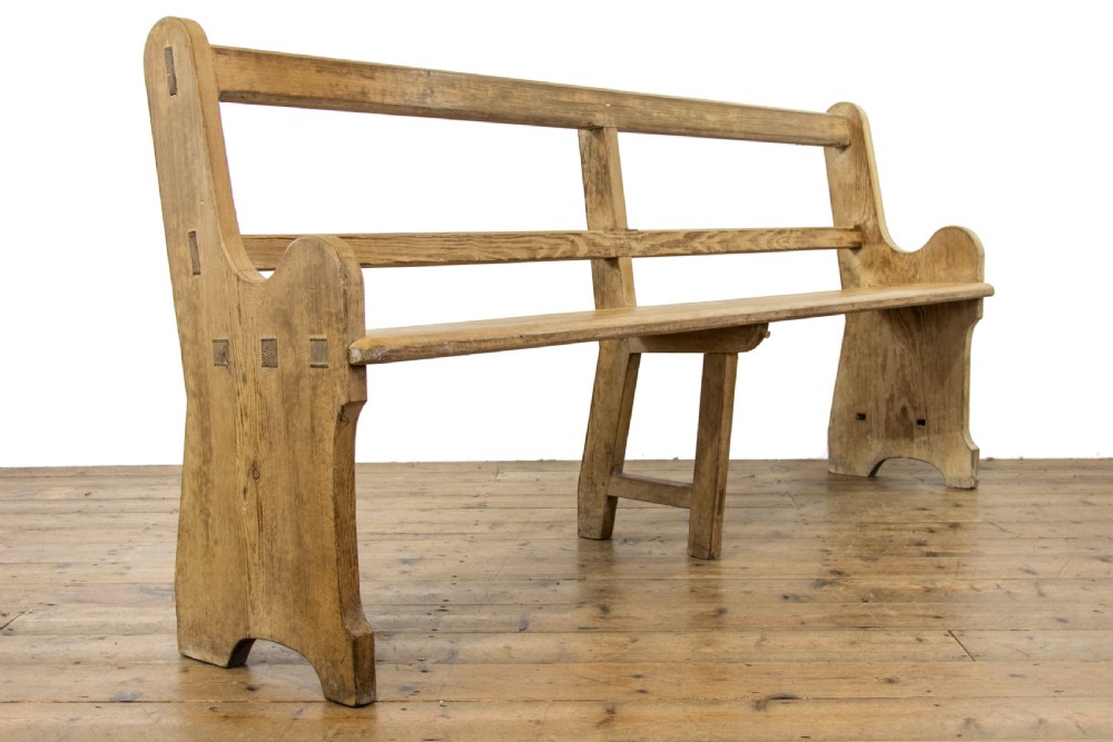 Rustic Antique Pine Bench View III