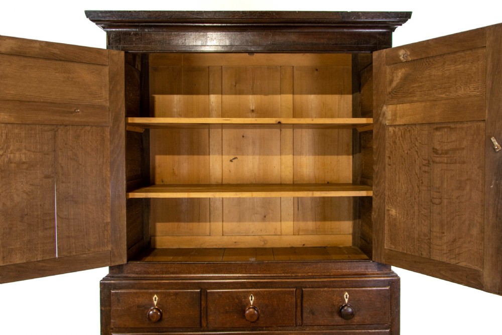 Antique Welsh Oak Press Cupboard 1878 View III