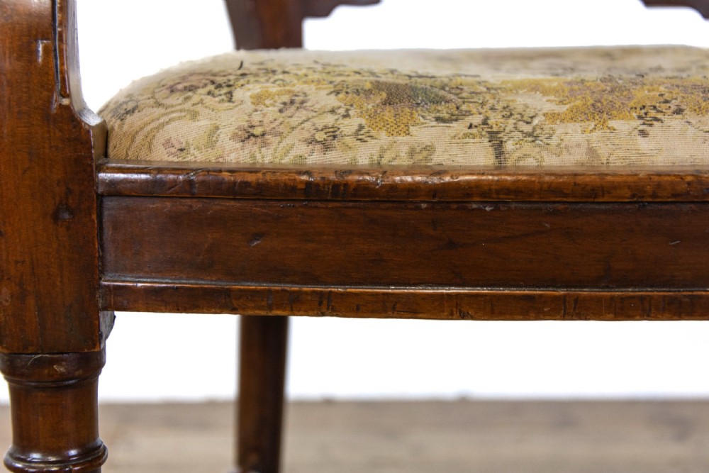 Antique French Walnut Armchair with Tapestry View V