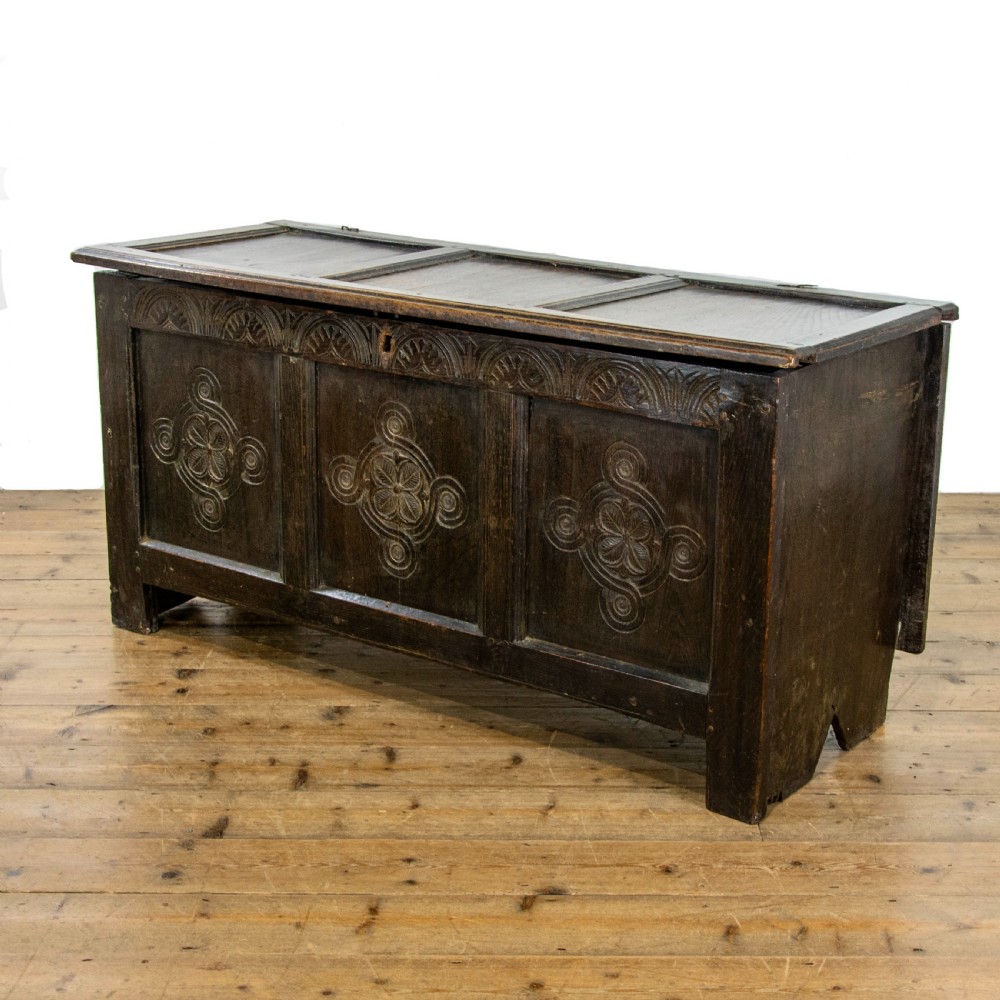 Antique Oak Carved Coffer