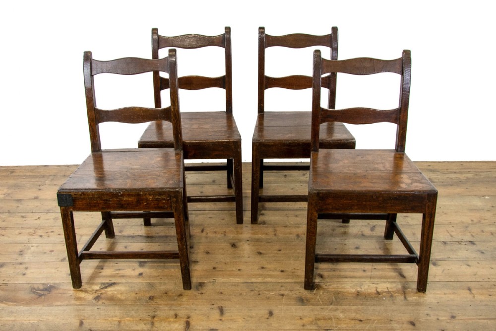 Set of Four Antique Oak Farmhouse Chairs View II