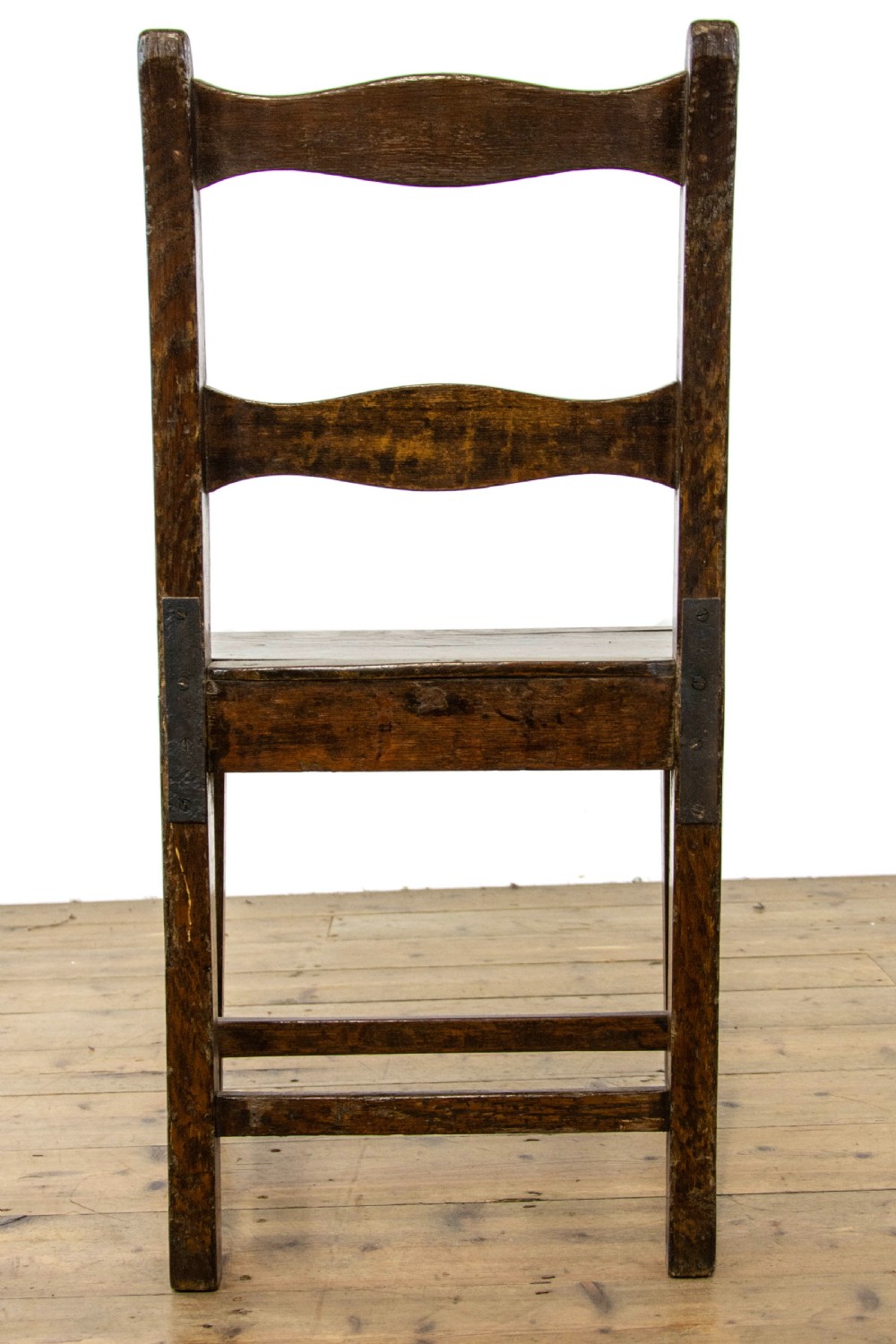 Set of Four Antique Oak Farmhouse Chairs View VII