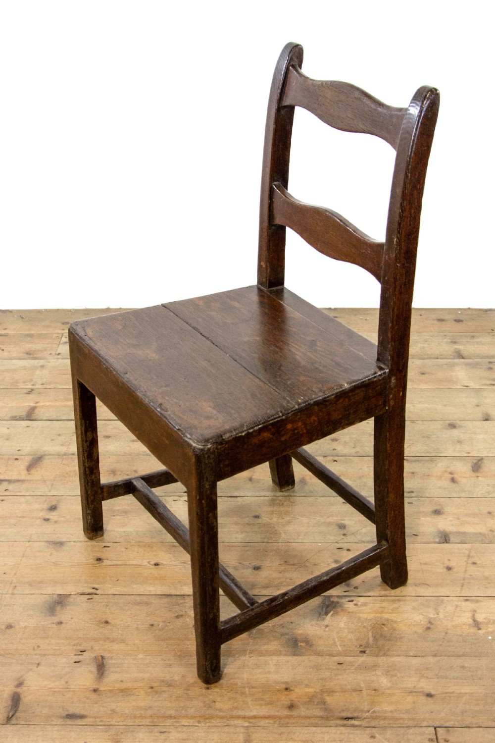 Set of Four Antique Oak Farmhouse Chairs View VIII