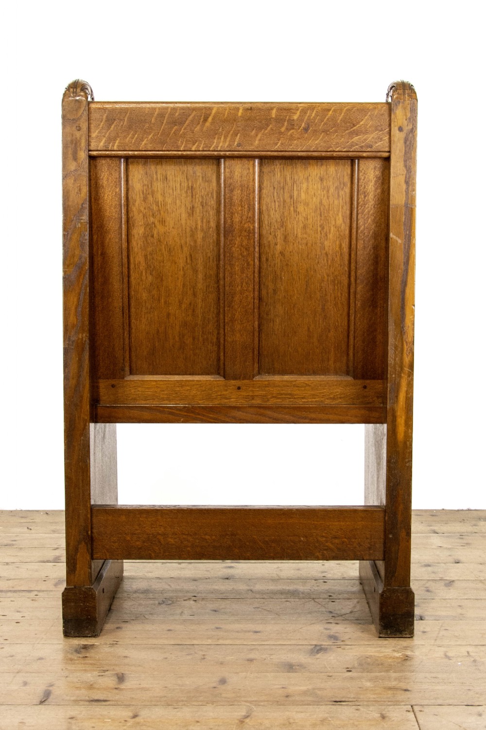 Antique Gothic Oak Pew Seat or Throne View VII