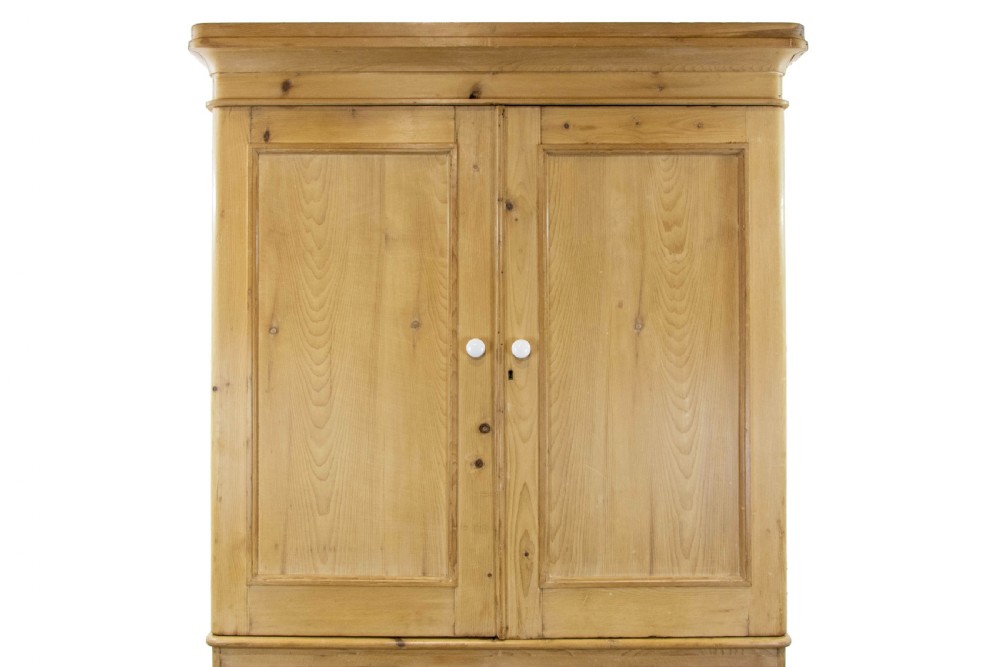 Large Antique Pine Linen Press Cupboard  View III