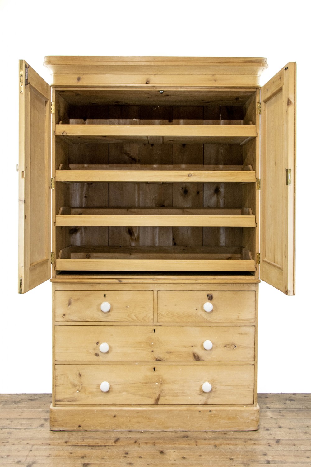 Large Antique Pine Linen Press Cupboard  View IV