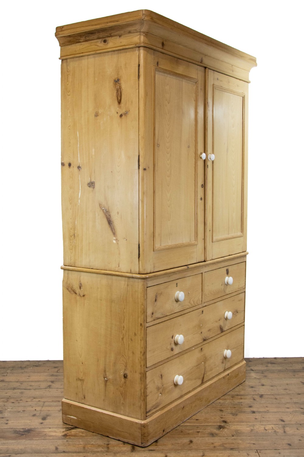 Large Antique Pine Linen Press Cupboard  View VI