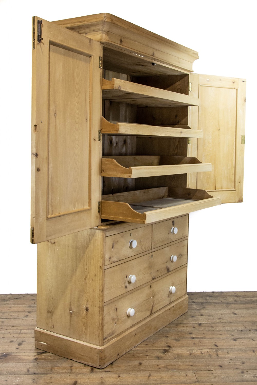 Large Antique Pine Linen Press Cupboard  View VII