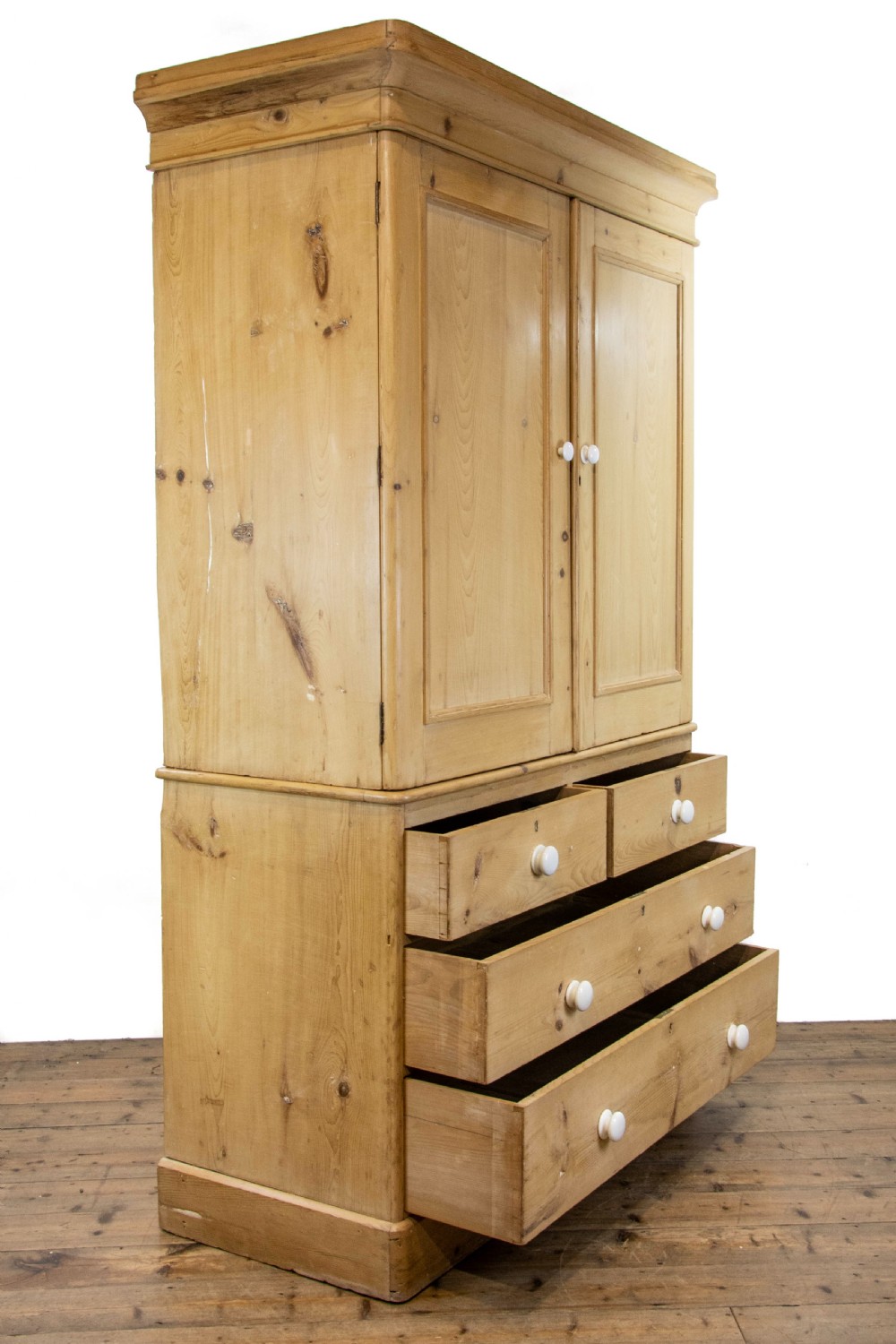 Large Antique Pine Linen Press Cupboard  View VIII