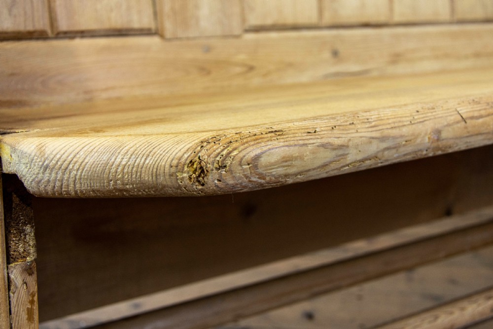 Rustic Antique Pine Pew Bench View III