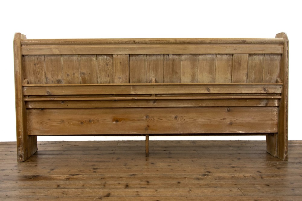 Rustic Antique Pine Pew Bench View V