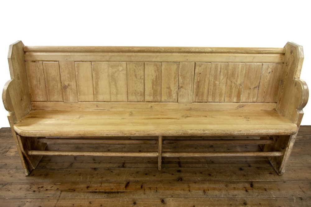 Rustic Antique Pine Pew Bench View IX