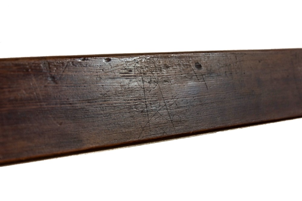 Reversible Antique Pitch Pine Station Bench View IV