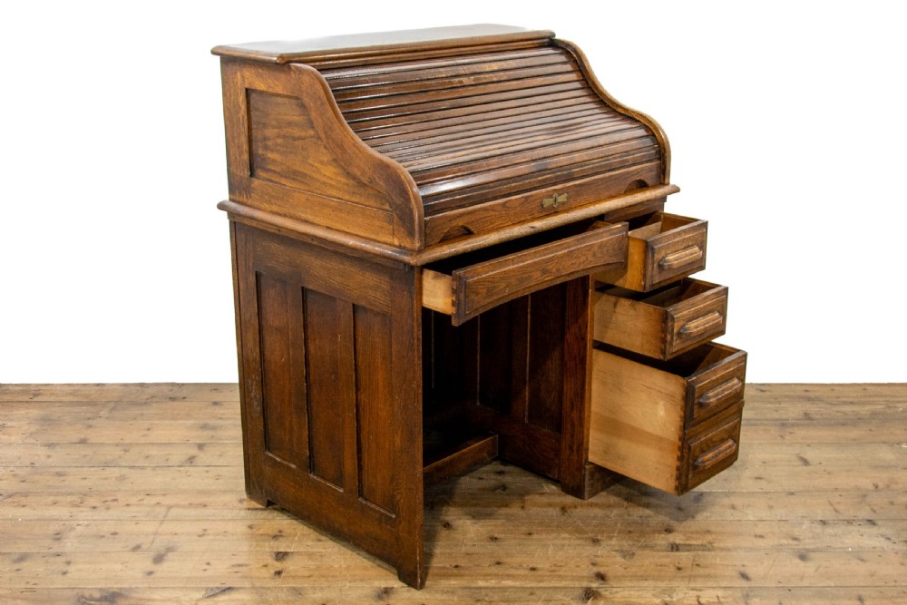 Antique Oak Roll Top Desk View II