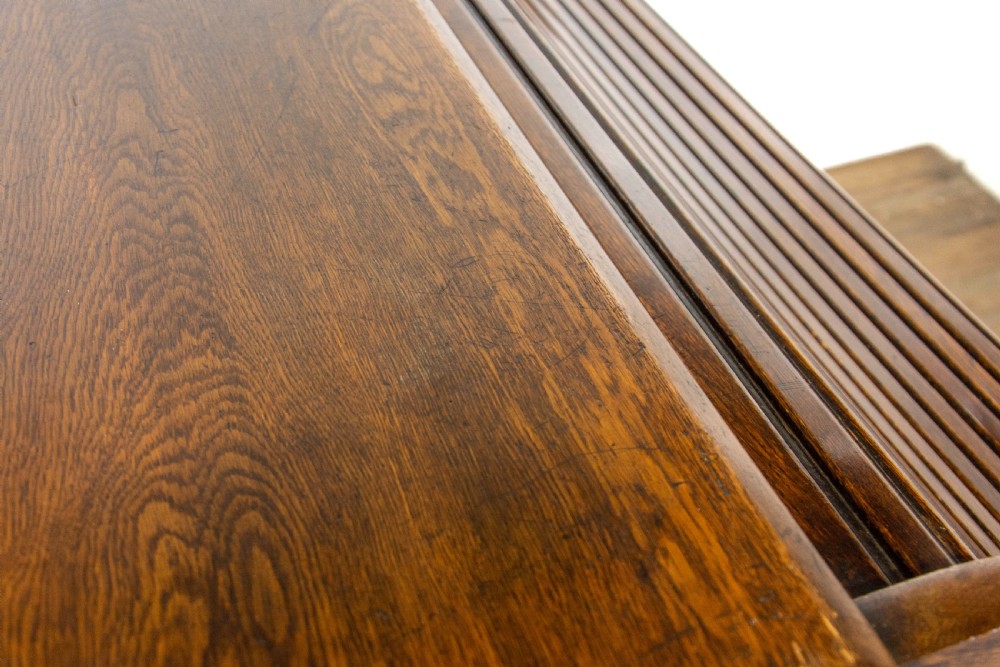 Antique Oak Roll Top Desk View X