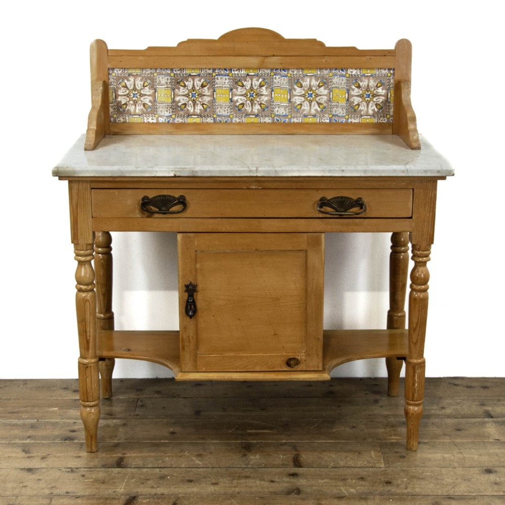 Victorian Pine and Marble Washstand